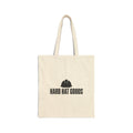 Natural canvas tote bag with black Hard Hat Goods logo